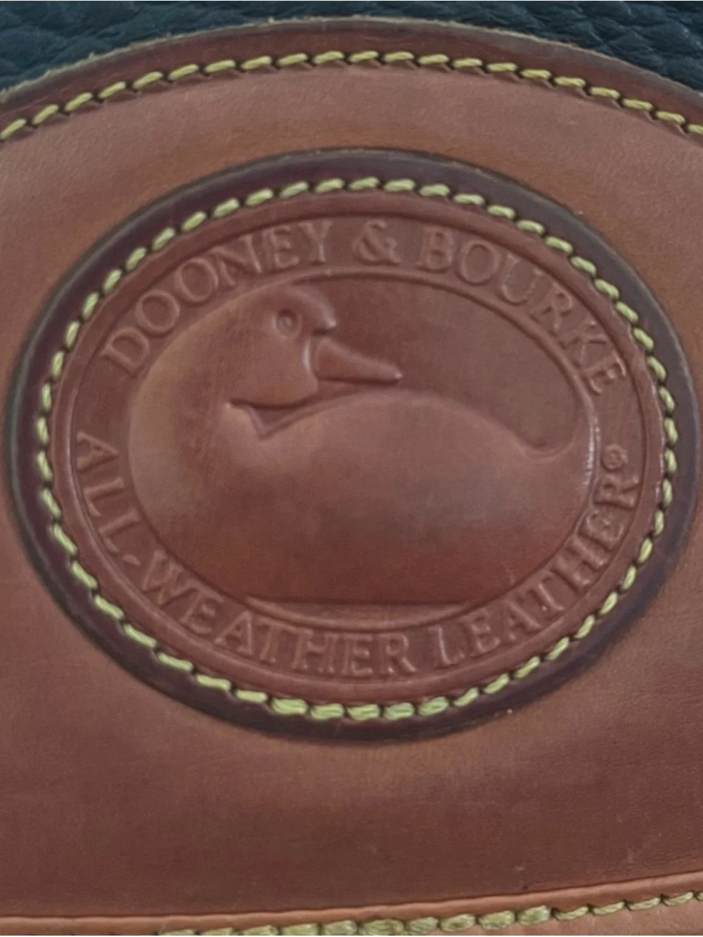 Dooney & Bourke Black and Brown Pebbled Leather Messenger Bag